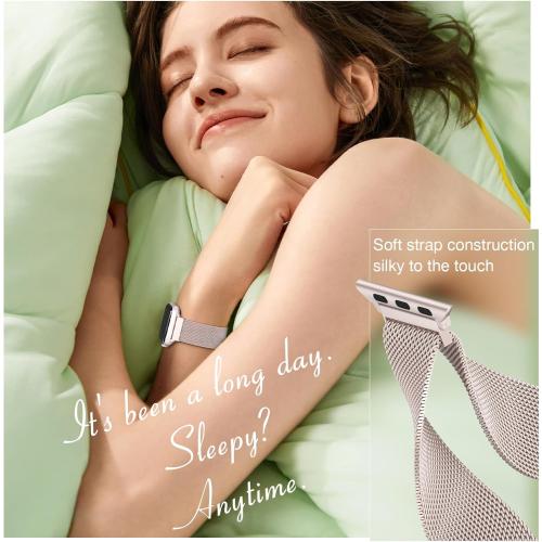 BELONGME 3 Pack Mesh Loop Compatible with Apple Watch Bands for Women Men 40mm 41mm 38mm 42mm 44mm 45mm 49mm 46mm Series 11 10 9 8 7 6 5 4 Ultra3 SE3 2, Stainless Steel Metal Magnetic Strap for iWatch