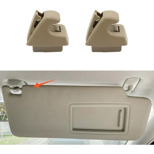 2PCS Sun Visor Clips for Cars, Bracket Sunvisor Retainer Clips, 95994975 Car Visor Support Holder Bracket Hanger, Visor Accessories for Chevy Silverado 1500, Tahoe, GMC Sierra 1500 (Beige)