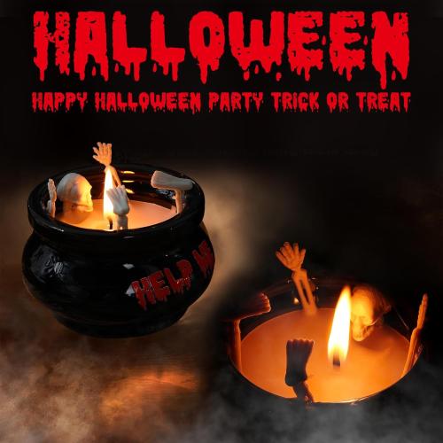 Halloween Skeleton Candles Decoration Skull Candles Vintage Farmhouse Gothic Decoration for Home Bar Indoor Room Tables Halloween Birthday Gifts for Adults Women Men(Spooky)