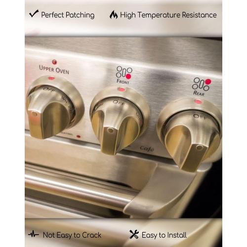 WB03K10265 2 Pcs Burner Control Knobs Fit for GE Gas Stoves | Replace AP4363671 PS2339711 WB03K10242, Stainless Steel Stove Knob