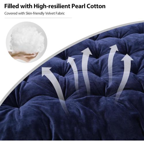 REDCAMP Extra Thick Folding Sleeping Cot Pads, Comfortable Soft Velvet Cotton Camping Cot Mattress Pad for Hiking, Backpacking, Blue 75x28