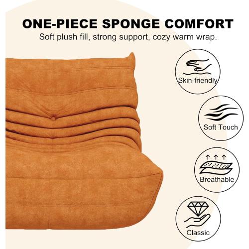 Bean Bag Chair for Adults, Bean Bag Sofa - Adult Size with Soft Waterproof Fabric for Living Room, Apartments, Reading Corner, Gaming, and Movie Venue (DarkOrange)