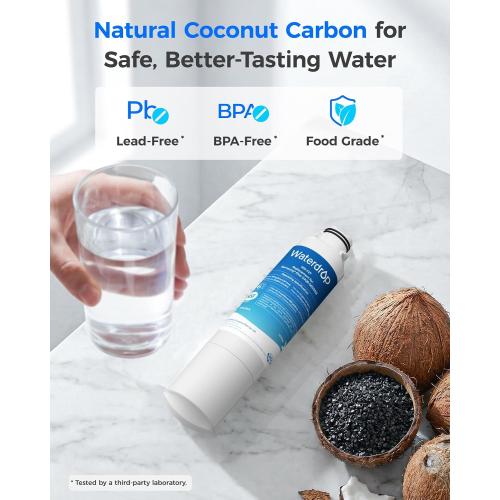 Waterdrop WD-F27 Replacement for Samsung® Refrigerator Water Filter HAF-CIN/EXP, DA29-00020B, HAF-CIN, RF28HMEDBSR, RF263BEAESR, RS25J500DSR, RF263TEAESG, HDX FMS-2, DA97-08006A-1, 3 Pack