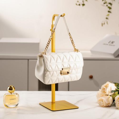 2 Pack Purse Holder Handbag Display Stand: Gold Hanger Rack for Bags, Purses, and Wreath, Adjustable Hook Stand for Tabletop, Closet, and Retail Use for Vendors