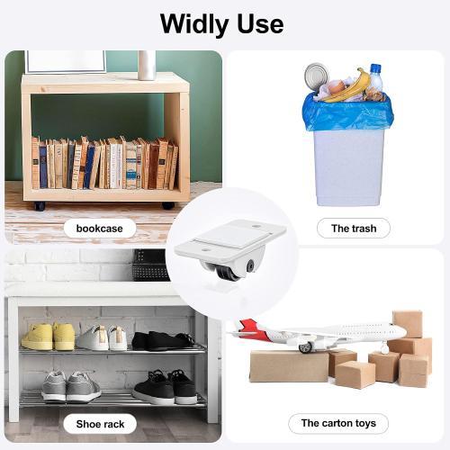 24 Pcs Self Adhesive Wheels Mini Fixed Wheels Caster Boxes Caster for Box Bottom Storage Rack DIY Toy Car Bin Storage(Classic Style)