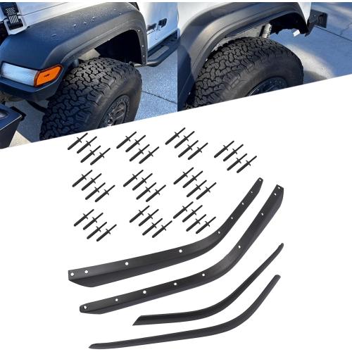Front & Rear Fender Flares Extension Set Replacement for 2018-2024 Jeep Wrangler JL JLU Rubicon High Clearance Wheel Fender Flares, Not fit 4XE