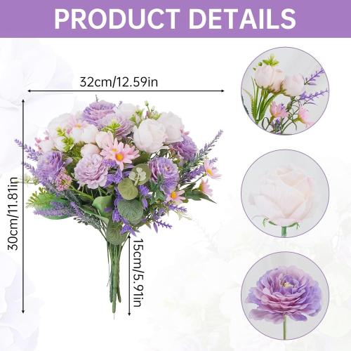 Artificial Silk Flower Arrangements, Fake Flower Bouquet for Cemetery