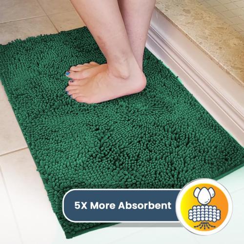 Muddy Mat® | Super Absorbent Door Mat Indoor, Microfiber Quick Dry Chenille Entryway Rug, Non-Slip Front Door Mat, Indoor Mats for Entryway, Machine Washable Pet Rug, Dark Green