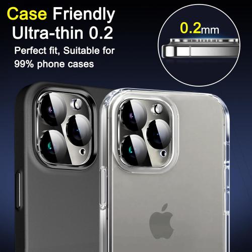 Ferilinso 6 Pack Camera Lens Protector for iPhone 16 Pro Max/iPhone 16 Pro [Phone Case Friendly], Accessories Camera Screen Protector Tempered Glass