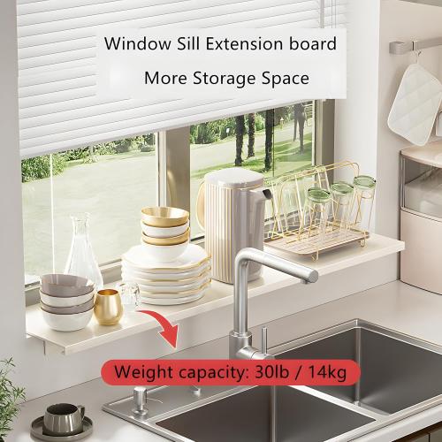23.6inch Window Sill Extender Plate, Carbon Steel Storage Shelf, Window Sill Extender for Plants, Kitchen Organization Storage Rack with Magnetic Base (2, 60x25cm/23.6x9.8in)