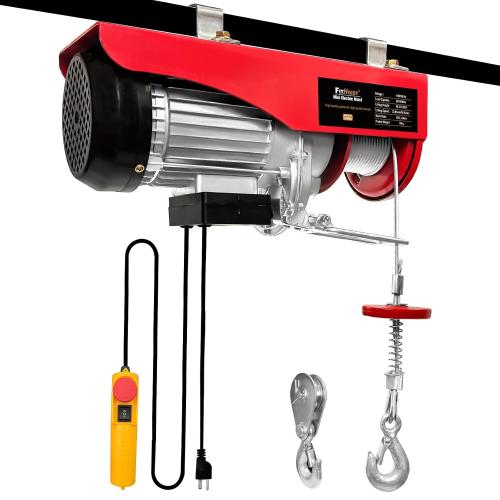 440 lbs Lift Electric Hoist, 110V Electric Winch with Zinc-Plated Steel Wire, 38 ft Lifting Garage Lift Hoist with 13ft Remote Control for Garage, Factories, Warehouses