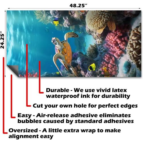 Lone Star Art Cornhole Board Wraps and Decals for Boards Set of 2 Skins Vinyl Covers Sticker - Sea Turtles in Ocean Under Sea World Beach Cornhole Decal for Boards Covers Sticker Cornhole Vinyl Wraps