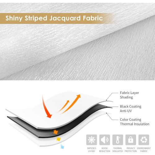 ALLBRIGHT Roller Shades for Windows, 100% Blackout Window Roller Blinds, UV Protection Fabric, Shades with Striped Jacquard, Roller Blind for Office and Home, Easy to Install, White, 34 W x 72 H