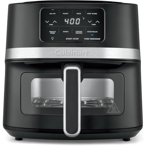 Cuisinart Air Fryer, 4.5-Quart Basket Fryer with 4 Cooking Functions to Air Fry, Roast, Bake, and Keep Warm, 4 Airfryer Presets, Dishwasher-Safe Parts, AIR-160NAS, Stainless Steel & Black