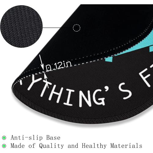 Dumpster on Fire Round Mouse Pad 8.6 x 8.6 Inch, Cute Funny Mousepad for Laptop Gaming, Stitched Edge Non-Slip Rubber Base, Home Office Decor Desk Accessories, It's Fine I`m Fine Everything is Fine