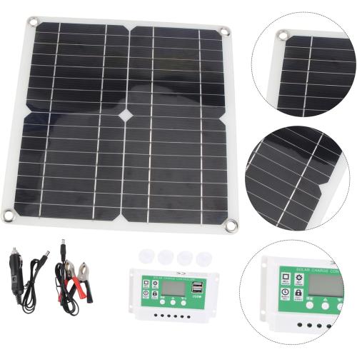 1set Solar Charging Panel Controller Flexible Monocrystalline Outdoor Charger for Camping Hiking and Travel Energy-Saving for All Devices
