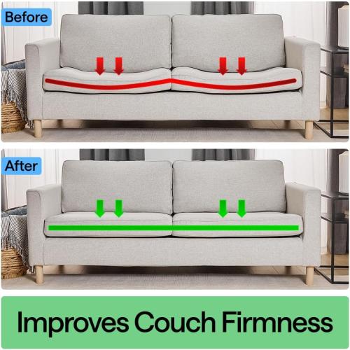 GORILLA GRIP Heavy Duty Couch Cushion Support Board to Fix Sagging Sofas, 24 x 70 Wide Sofa, Thick Plywood Boards Add Strong Seat Supports, Stays in Place, Replacement Stuffing Under Couches, Grey