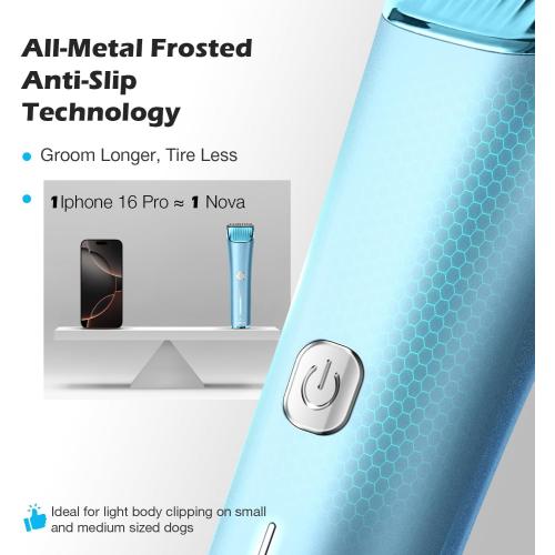 Professional Dog Grooming Clipper with Replacement Blade, 5-in-1 Adjustable A5 Blade Cordless Pet Grooming Kit 2 Speed Trimmer Hair Shaver with Detachable Metal Combs Nova for Animal Horse