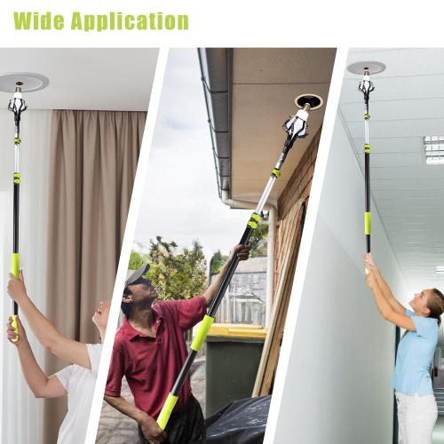 4 Pcs Aluminum Telescoping Changer with Pole, 3 FT to 12 FT Changer for High Ceilings, Light Bulb Changer Pole with Basket and Suction Cup, Light Bulb Removal Tool for Indoor and Outdoor