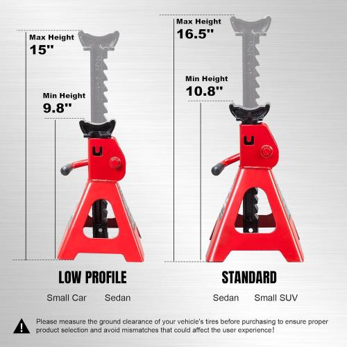 Jack Stands Low Profile 2 Ton(4000 LBs) Lifting Car Stand, Fit Use for Cars Automotive Small Vehicles, 2 Pack