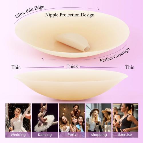 Nipple Covers for Women – Reusable Sticky Silicone Nipple Covers, Seamless Invisible Washable Design with Travel Box
