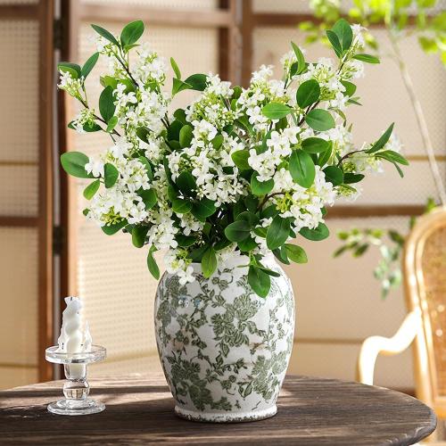 Melorca&Guilla Artificial Plants,6PCS 32 Green Faux Branches for Vase Faux Greenery Stems,Artificial Plants Fake Plants for Shop Garden Office Home Décor (6, Daphne)