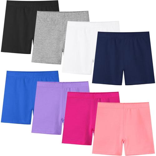 Resinta 8 Pack Baby Toddler Girls Cotton Bike Shorts Kids Safety Under Dress Dance Shorts