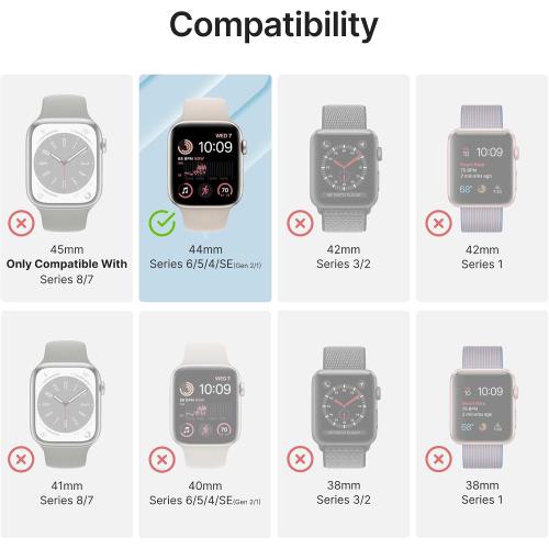 Catalyst Case- Designed for Apple Watch Series SE 2022, Series 6/5 and 4 44mm, Buckle Edition, Drop Proof 9.9ft, Sport Band, Breathable, Rugged, Free Microfiber Cloth is included - Navy Blue