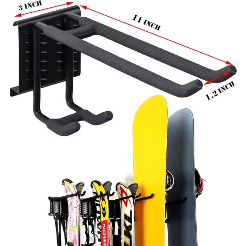 WALMANN Wall Mount Tool Organizer, Mop and Broom Holder, Garage Tools Storage Rack, Heavy Duty Garden Tool Storage Rack, Holds Up to 300 lbs