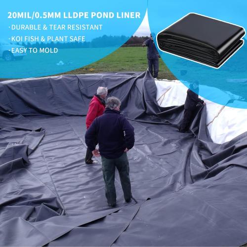 Pond Liner 15x15ft, LLDPE Garden Pond Liner, 20Mil Thickness Pond Liner for KOI or Fish, Duck and Waterscape.