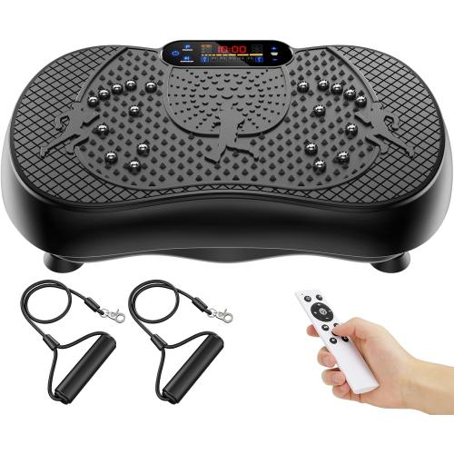 Vibration Plate Exercise Machine, 180 Speed Levels Vibration Plate for Lymphatic Drainage, Whole Body Workout Vibrating Fitness Platform, Effective for Weight Loss, Shaping, Toning & Wellness