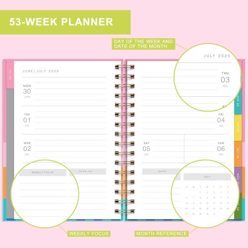 And Per Se Student Planner 2025-2026, Academic Planner July 2025 - June 2026, 8.5 × 6.2, Weekly & Monthly Lesson Plan for Students with Colorful Tabs & Stickers (Stripe)