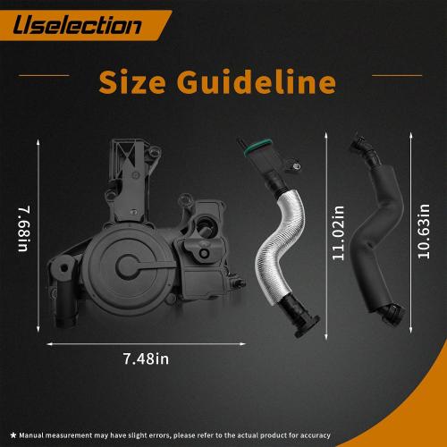 06H103495AB PCV Valve Engine Crankcase Vent Oil Separator Breather Hose 3-Piece Compatible for Audi A3 A4 A5 Q5 TT VW Beetle CC Jetta Passat Tiguan 1.8 2.0 TSI 06H103495B 06H103495A 06H103495AH