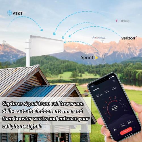 Cell Phone Booster for Home & Office,Up to 2,000 sq ft,Cell Phone Signal Booster with Band 66/25/2/4/5/12/13/17,Boost 5G 4G Data for All U.S. Carriers FCC Approved Cell Booster