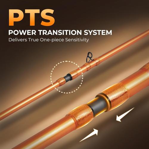 KastKing Lethal Blaze Twin-tip Fishing Rod and Reel Combo, Spinning & Baitcaster Combo, Flame Pattern Design, IM6 Graphite 2Pc Rod with Backup Tip Section, Stainless-Steel Guides, EVA Handle