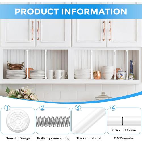 2 Pack Small Spring Tension Curtain Rod 8 to 12.5 Inch, Thin DIY Tension Rods No Drill for Slim Window Cupboard Closet Sidelights, White