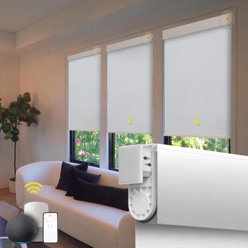 Motorized Blinds No Drill Automatic Blinds for Windows Cordless Roller Shades Electric Blinds with Remote Control Smart Blinds