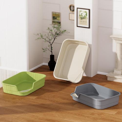 Vealind Extra Large Cat Litter Box High Sided and Low Entry Litter Tray for Senior and Big Cats 23.6 x15.7 x5.9 XL Deep High Back Kitty Litter Boxes for Indoor Cats