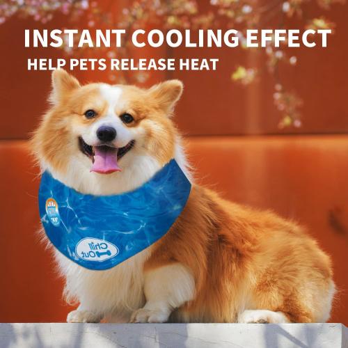 ALL FOR PAWS Dog Cooling Bandana, Cooling Bandanas for Large Dogs, Dog Cooling Neck Wrap, Cooling Scarf for Dogs, Blue Ice Dog Neck Cooler for Summer