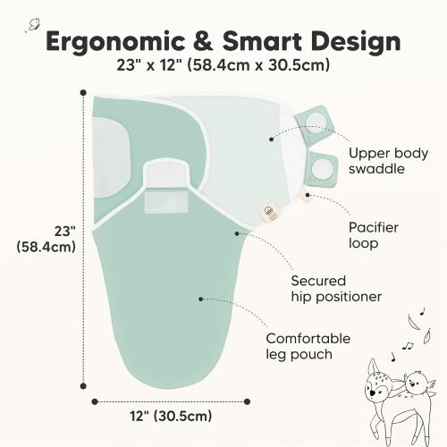 3-Pack Organic Baby Swaddle Sleep Sacks - Swaddles for Newborns, Infant 0-3 Months, Baby Girls, Boys, Soft & Snug Newborn Sleep Sack, Nursery Swaddling Blankets (Sage, OS)