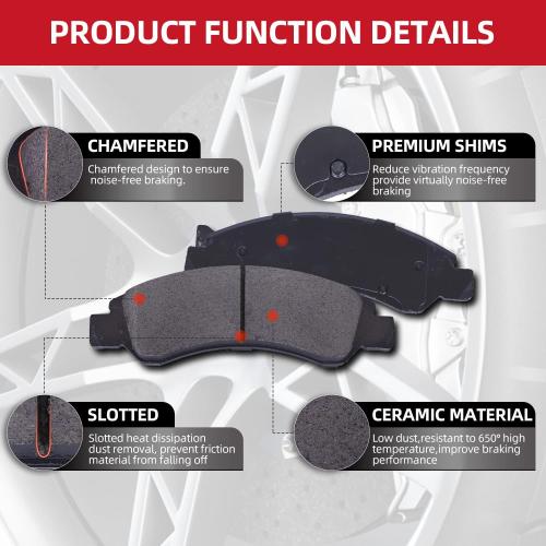 Replacement for Front and Rear Premium Ceramic Brake Pads 2013-2016 Malibu 2014-2020 Chevy Impala(D1421 D1430)