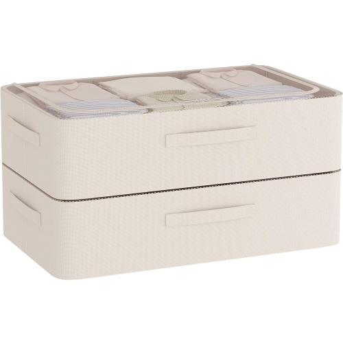 Under Bed Storage Bins Frame Storage Box Oxford Fabric Sturdy Underbed Container Foldable Stackable Large Capacity Clothes Organizer