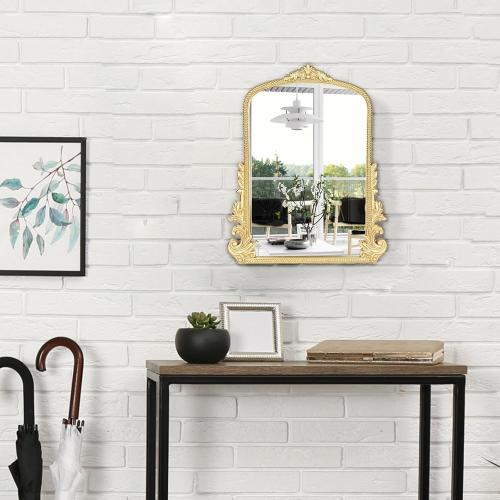 Vintage Small Arched Mirror, 17x 12 Wall Mounted Tabletop Vanity Mirror | Adjustable Stand, Sturdy Frame for Living Room, Bedroom Vanity (Makeup, Braiding), Bathroom, Entryway, Porch, Home, Dormitory