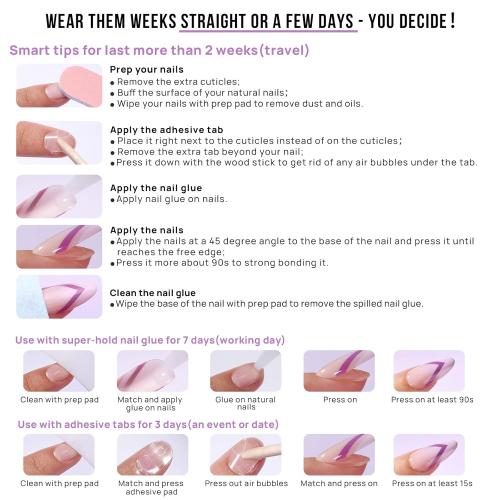 BTArtbox Square Ombre Press On Nails -Soft Gel Press On Nails Short with Nail Glue, 16 Sizes - 32 Reusable Fake Nails Kit, Vanilla Cream