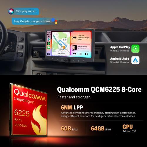 Eonon 6GB 64GB Double Din Car Stereo, 10.1 Inch Wireless CarPlay Android Auto Car Audio Receiver, Android 13 Touchscreen Navigation, Bluetooth, Backup Camera, 4G LTE, DSP -UX6SK-PLUS(UA13SK Upgrade