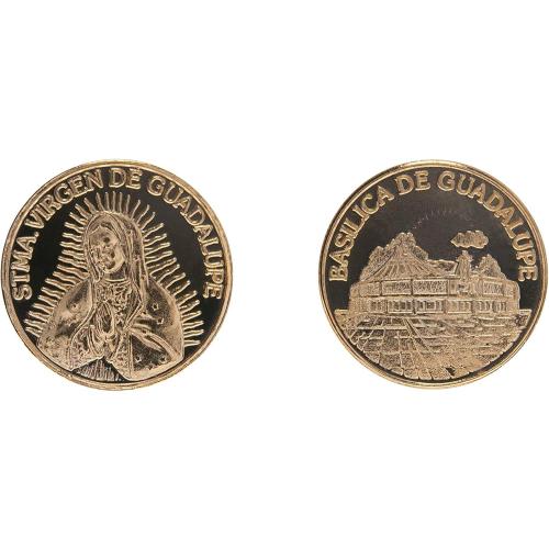 Customizable Wedding Unity Coins 24K Gold Plated with Case, Treasure Box, Arras Matrimoniales (Virgen)