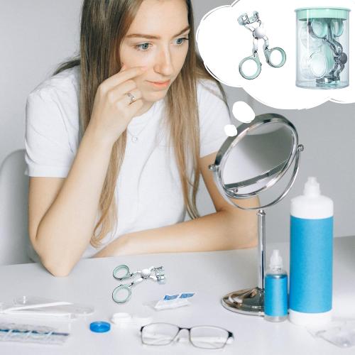 Contact Lens Applicator Tool — Eye Contact Removal Tweezers, Scleral Lens Inserter, Contact Lens Case, Contact Lens Eyelid Wearingtool for Travel