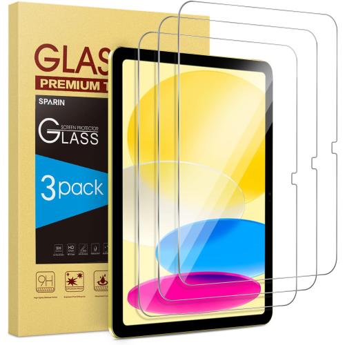 SPARIN 3 Pack Screen Protector for iPad (A16) 11th 11-inch & 10th Generation 10.9-inch (2025/2022), Anti-Scratch Tempered Glass Compatible for iPad 11/10 Gen, HD Clarity