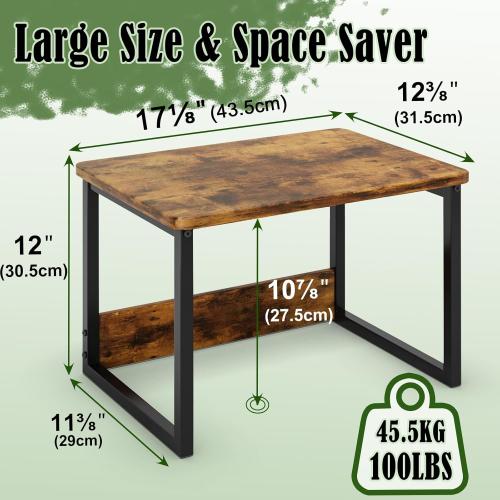 MARTY Printer Stand with Storage for Desk, Desktop Printer Stand Shelf Organzier for Home/Office Heavy Duty Printer Riser Under Desk Small Printer Table for Fax Machine Copier Scanner(Rustic Brown)