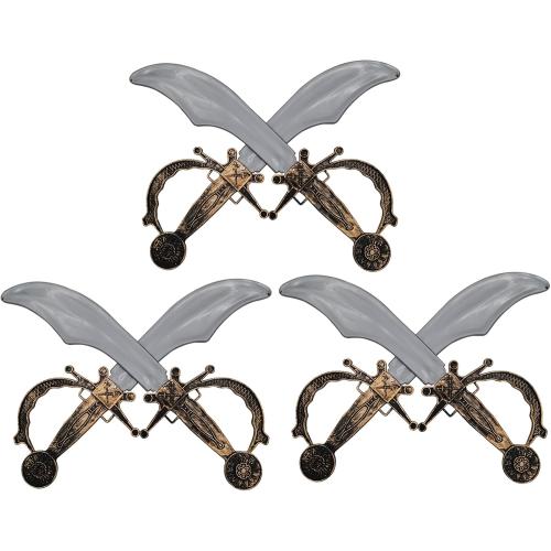 6 Pcs Pirate Swords for Kids,Safe Durable Plastic Pirate Sword,Pirate Party Favors for Theme Birthday Party Christmas Cosplay Costume Accessories Stage Props.